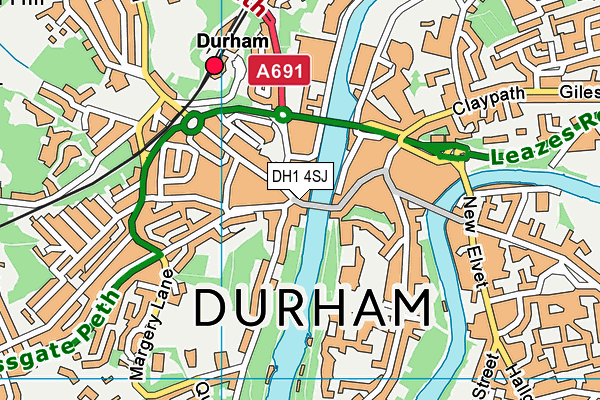 DH1 4SJ map - OS VectorMap District (Ordnance Survey) DH1 4SJ map - OS VectorMap District (Ordnance Survey)