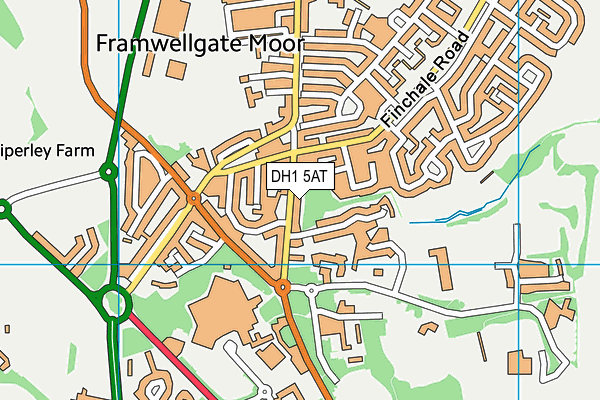 DH1 5AT map - OS VectorMap District (Ordnance Survey)
