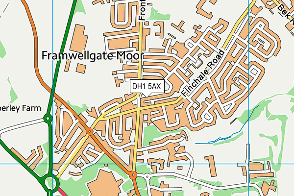 DH1 5AX map - OS VectorMap District (Ordnance Survey)