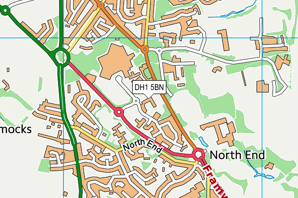 DH1 5BN map - OS VectorMap District (Ordnance Survey) DH1 5BN map - OS VectorMap District (Ordnance Survey)
