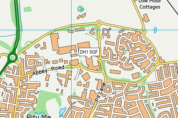 DH1 5GF map - OS VectorMap District (Ordnance Survey)