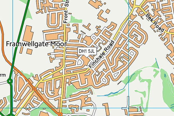 DH1 5JL map - OS VectorMap District (Ordnance Survey) DH1 5JL map - OS VectorMap District (Ordnance Survey)