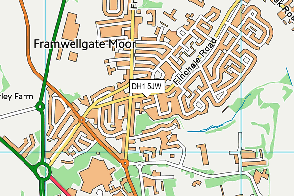 DH1 5JW map - OS VectorMap District (Ordnance Survey) DH1 5JW map - OS VectorMap District (Ordnance Survey)