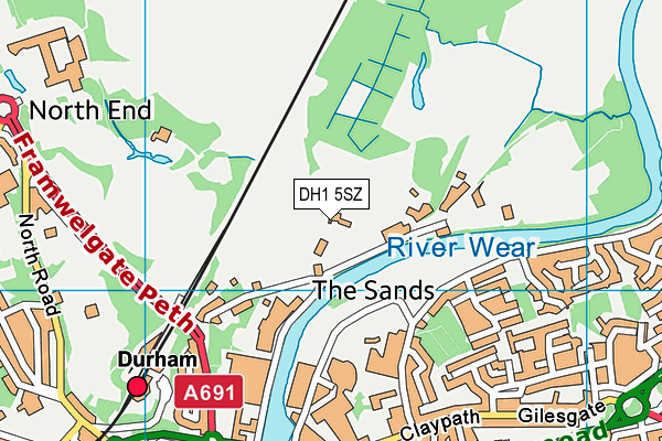 DH1 5SZ map - OS VectorMap District (Ordnance Survey)
