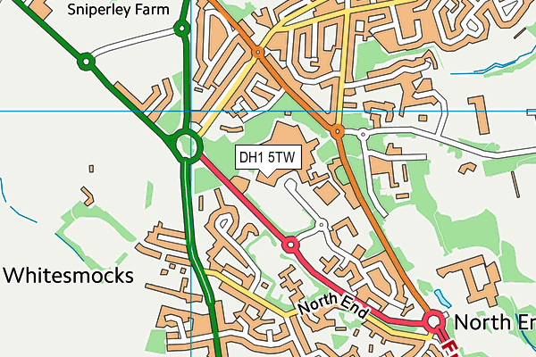 DH1 5TW map - OS VectorMap District (Ordnance Survey) DH1 5TW map - OS VectorMap District (Ordnance Survey)