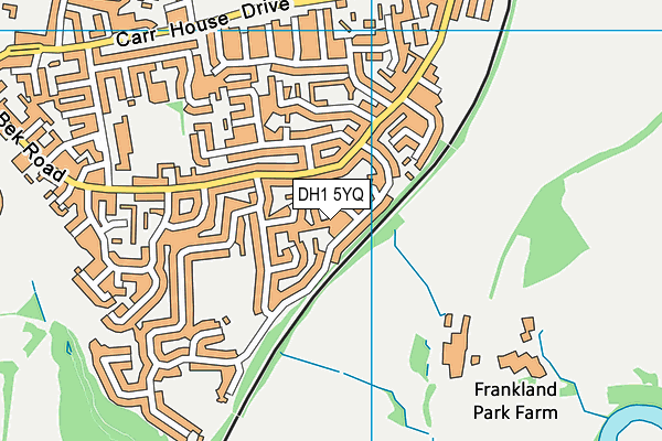 DH1 5YQ map - OS VectorMap District (Ordnance Survey) DH1 5YQ map - OS VectorMap District (Ordnance Survey)