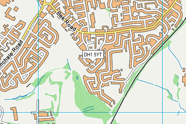 DH1 5YT map - OS VectorMap District (Ordnance Survey) DH1 5YT map - OS VectorMap District (Ordnance Survey)