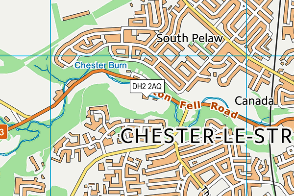 DH2 2AQ map - OS VectorMap District (Ordnance Survey) DH2 2AQ map - OS VectorMap District (Ordnance Survey)