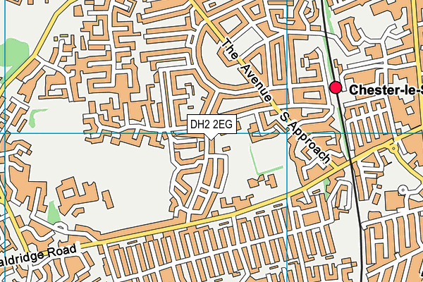 DH2 2EG map - OS VectorMap District (Ordnance Survey)
