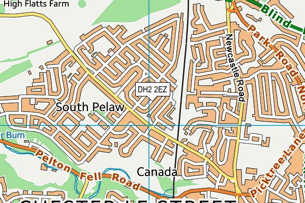 DH2 2EZ map - OS VectorMap District (Ordnance Survey) DH2 2EZ map - OS VectorMap District (Ordnance Survey)