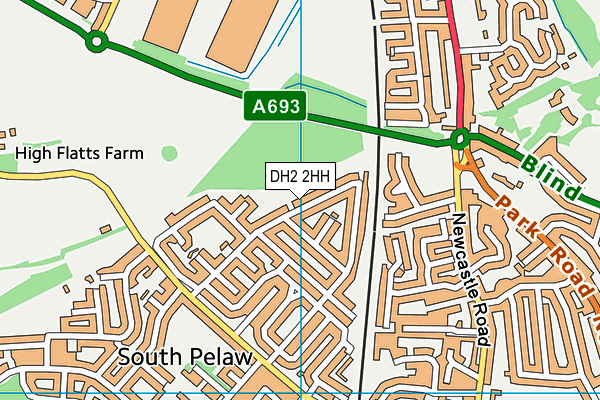 DH2 2HH map - OS VectorMap District (Ordnance Survey) DH2 2HH map - OS VectorMap District (Ordnance Survey)