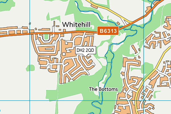 DH2 2QD map - OS VectorMap District (Ordnance Survey)