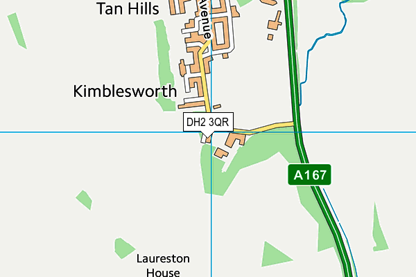 DH2 3QR map - OS VectorMap District (Ordnance Survey)