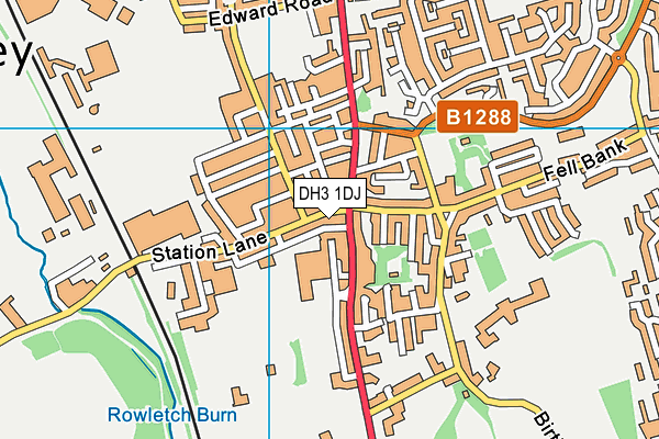 DH3 1DJ map - OS VectorMap District (Ordnance Survey)