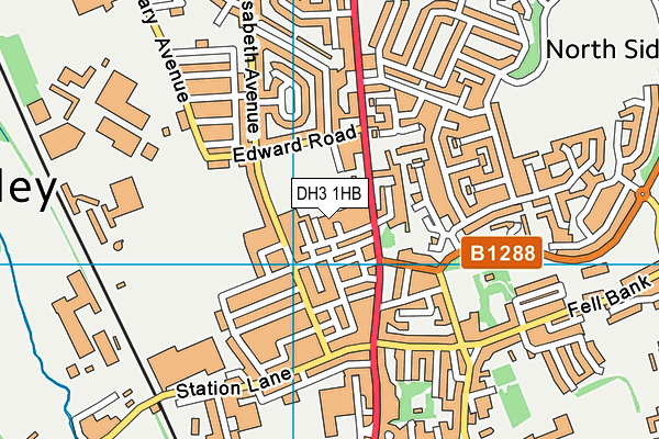 DH3 1HB map - OS VectorMap District (Ordnance Survey)
