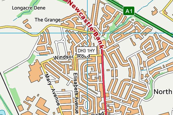 DH3 1HY map - OS VectorMap District (Ordnance Survey)