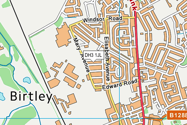 DH3 1JL map - OS VectorMap District (Ordnance Survey)