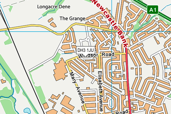 DH3 1JU map - OS VectorMap District (Ordnance Survey)