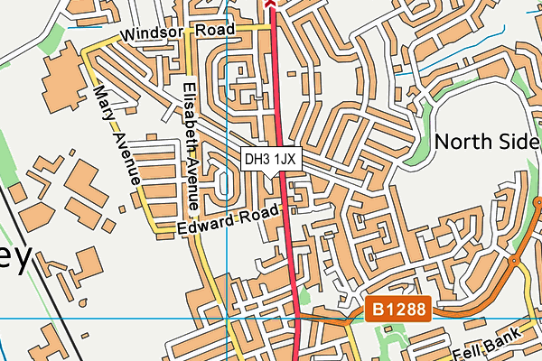 DH3 1JX map - OS VectorMap District (Ordnance Survey)