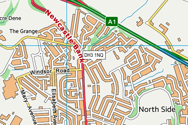 DH3 1NQ map - OS VectorMap District (Ordnance Survey)