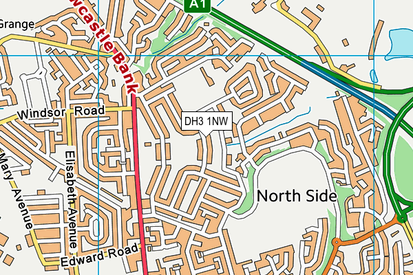 DH3 1NW map - OS VectorMap District (Ordnance Survey)