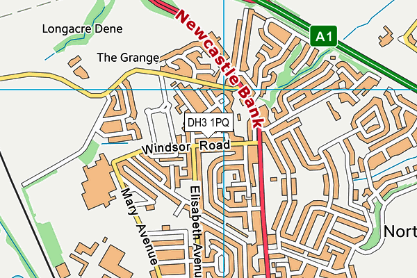 DH3 1PQ map - OS VectorMap District (Ordnance Survey)