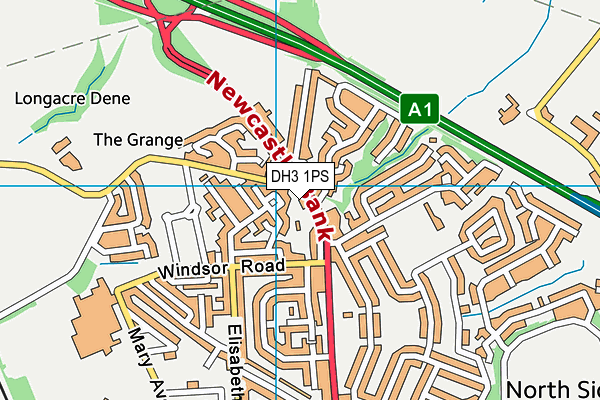 DH3 1PS map - OS VectorMap District (Ordnance Survey)