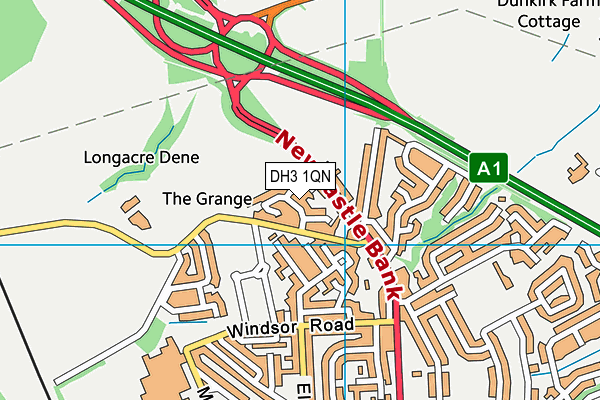 DH3 1QN map - OS VectorMap District (Ordnance Survey)