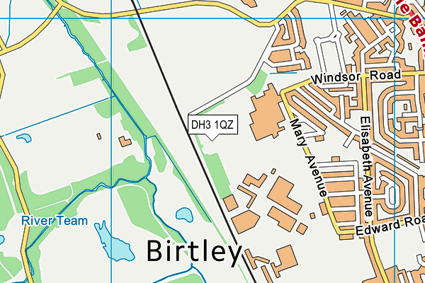 DH3 1QZ map - OS VectorMap District (Ordnance Survey)