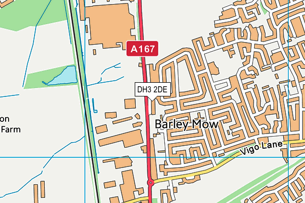 DH3 2DE map - OS VectorMap District (Ordnance Survey)