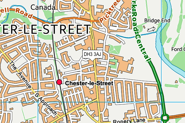 DH3 3AJ map - OS VectorMap District (Ordnance Survey) DH3 3AJ map - OS VectorMap District (Ordnance Survey)