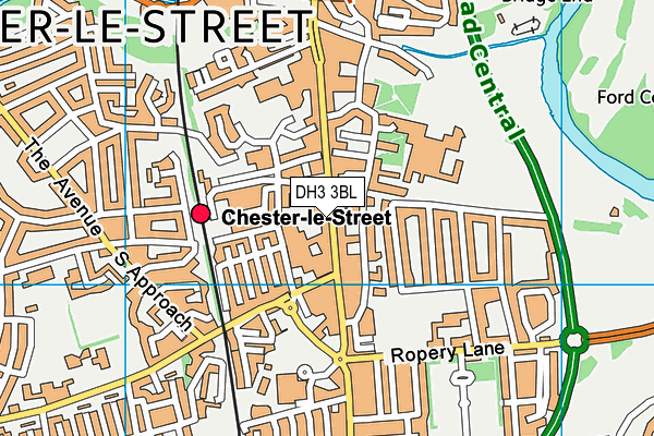 DH3 3BL map - OS VectorMap District (Ordnance Survey) DH3 3BL map - OS VectorMap District (Ordnance Survey)