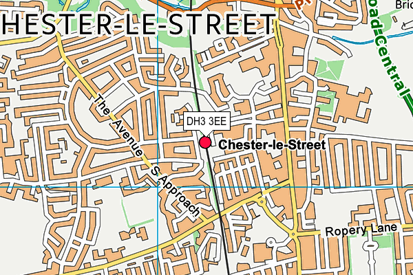 DH3 3EE map - OS VectorMap District (Ordnance Survey)