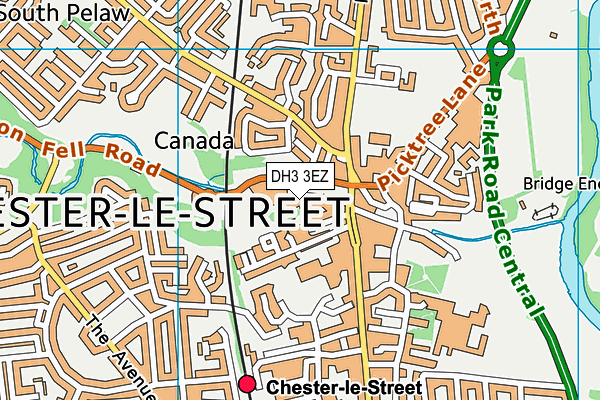 DH3 3EZ map - OS VectorMap District (Ordnance Survey) DH3 3EZ map - OS VectorMap District (Ordnance Survey)