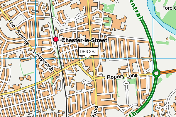 DH3 3HJ map - OS VectorMap District (Ordnance Survey) DH3 3HJ map - OS VectorMap District (Ordnance Survey)