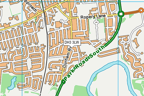 DH3 3LW map - OS VectorMap District (Ordnance Survey)