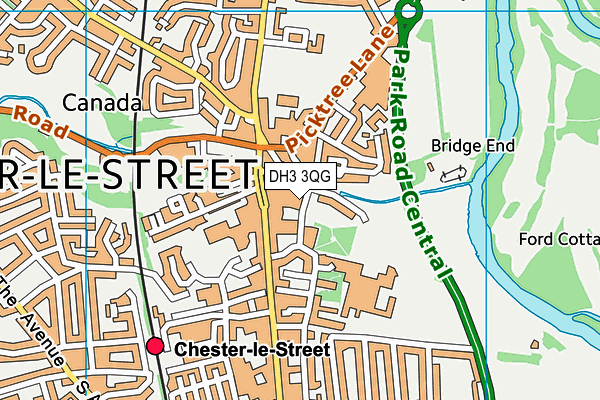 DH3 3QG map - OS VectorMap District (Ordnance Survey)