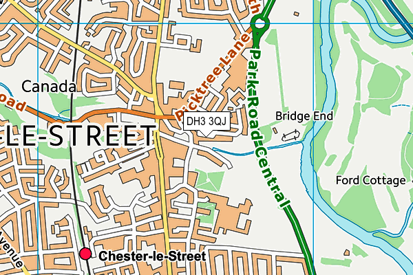 DH3 3QJ map - OS VectorMap District (Ordnance Survey) DH3 3QJ map - OS VectorMap District (Ordnance Survey)