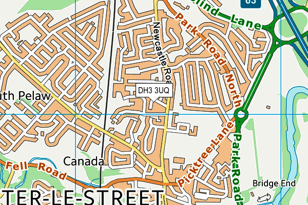 DH3 3UQ map - OS VectorMap District (Ordnance Survey) DH3 3UQ map - OS VectorMap District (Ordnance Survey)