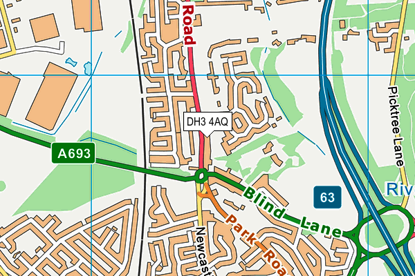 DH3 4AQ map - OS VectorMap District (Ordnance Survey) DH3 4AQ map - OS VectorMap District (Ordnance Survey)
