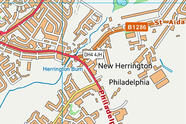 DH4 4JH map - OS VectorMap District (Ordnance Survey) DH4 4JH map - OS VectorMap District (Ordnance Survey)