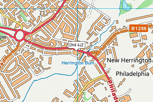 DH4 4JZ map - OS VectorMap District (Ordnance Survey) DH4 4JZ map - OS VectorMap District (Ordnance Survey)
