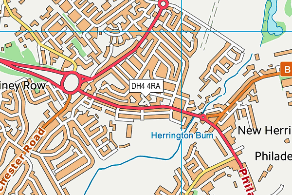 DH4 4RA map - OS VectorMap District (Ordnance Survey)