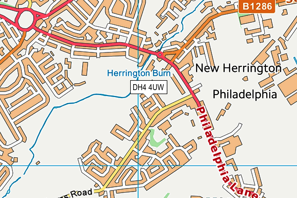 DH4 4UW map - OS VectorMap District (Ordnance Survey) DH4 4UW map - OS VectorMap District (Ordnance Survey)
