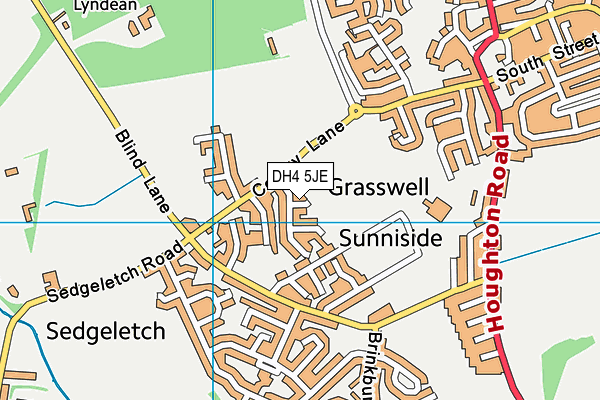 DH4 5JE map - OS VectorMap District (Ordnance Survey)