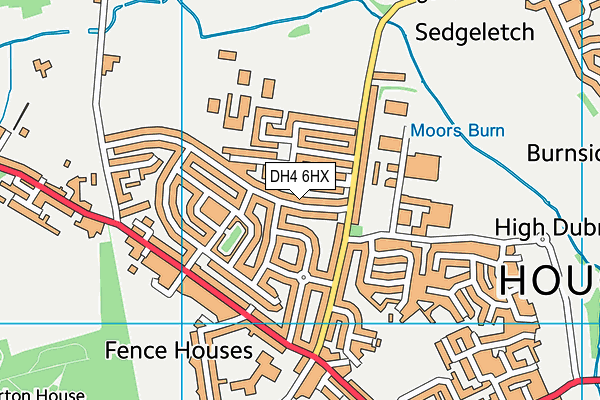 DH4 6HX map - OS VectorMap District (Ordnance Survey)