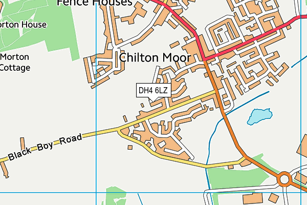 DH4 6LZ map - OS VectorMap District (Ordnance Survey)