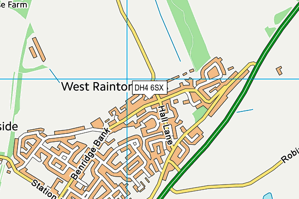 DH4 6SX map - OS VectorMap District (Ordnance Survey)