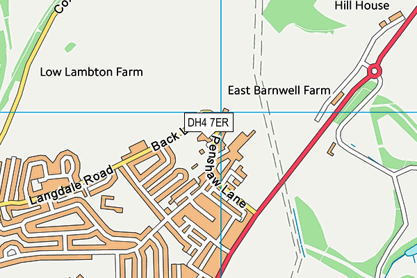 DH4 7ER map - OS VectorMap District (Ordnance Survey) DH4 7ER map - OS VectorMap District (Ordnance Survey)