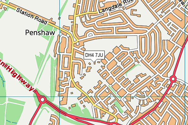 DH4 7JU map - OS VectorMap District (Ordnance Survey) DH4 7JU map - OS VectorMap District (Ordnance Survey)